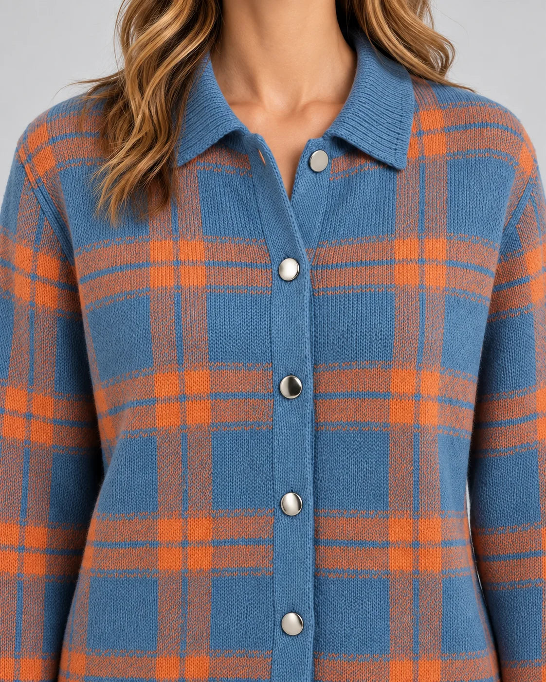 Sophie | Elegante Cardigan a Quadri in Maglia per Donna 3