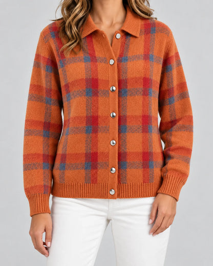 Sophie | Elegante Cardigan a Quadri in Maglia per Donna 4