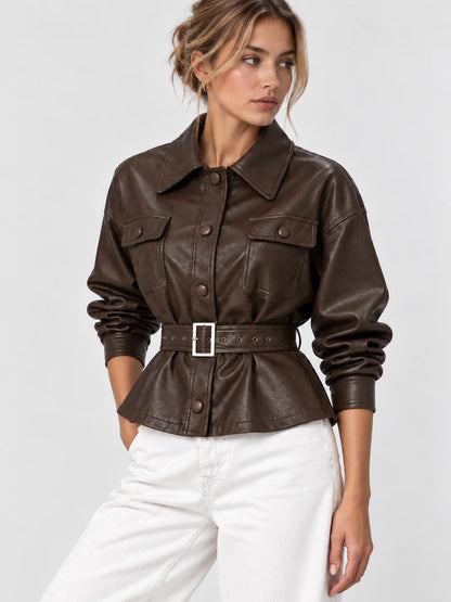 Sophie | Elegante Giacca Utility in Ecopelle per Donna 2