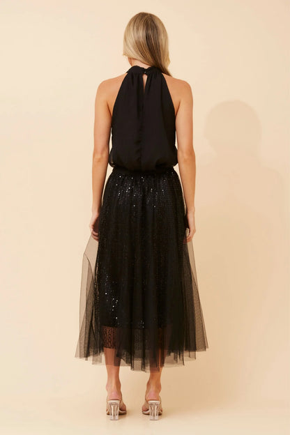 Sophie | Elegante Gonna Midi Donna in Rete con Paillettes 6