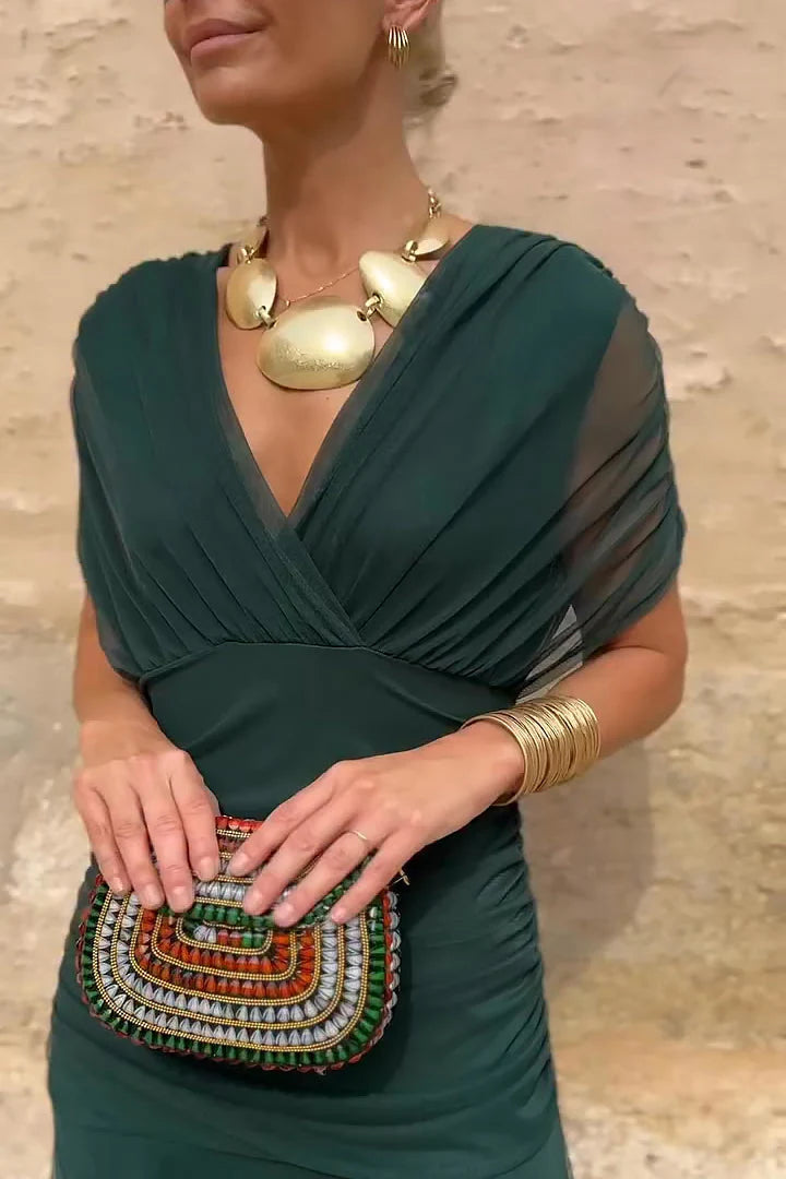 Sophie | Elegante Maxi Dress con Pieghe Gradient e Scollatura a V 5