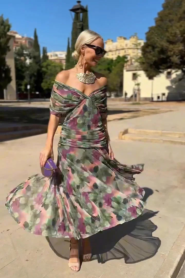 Sophie | Elegante Maxi Dress con Pieghe Gradient e Scollatura a V 6