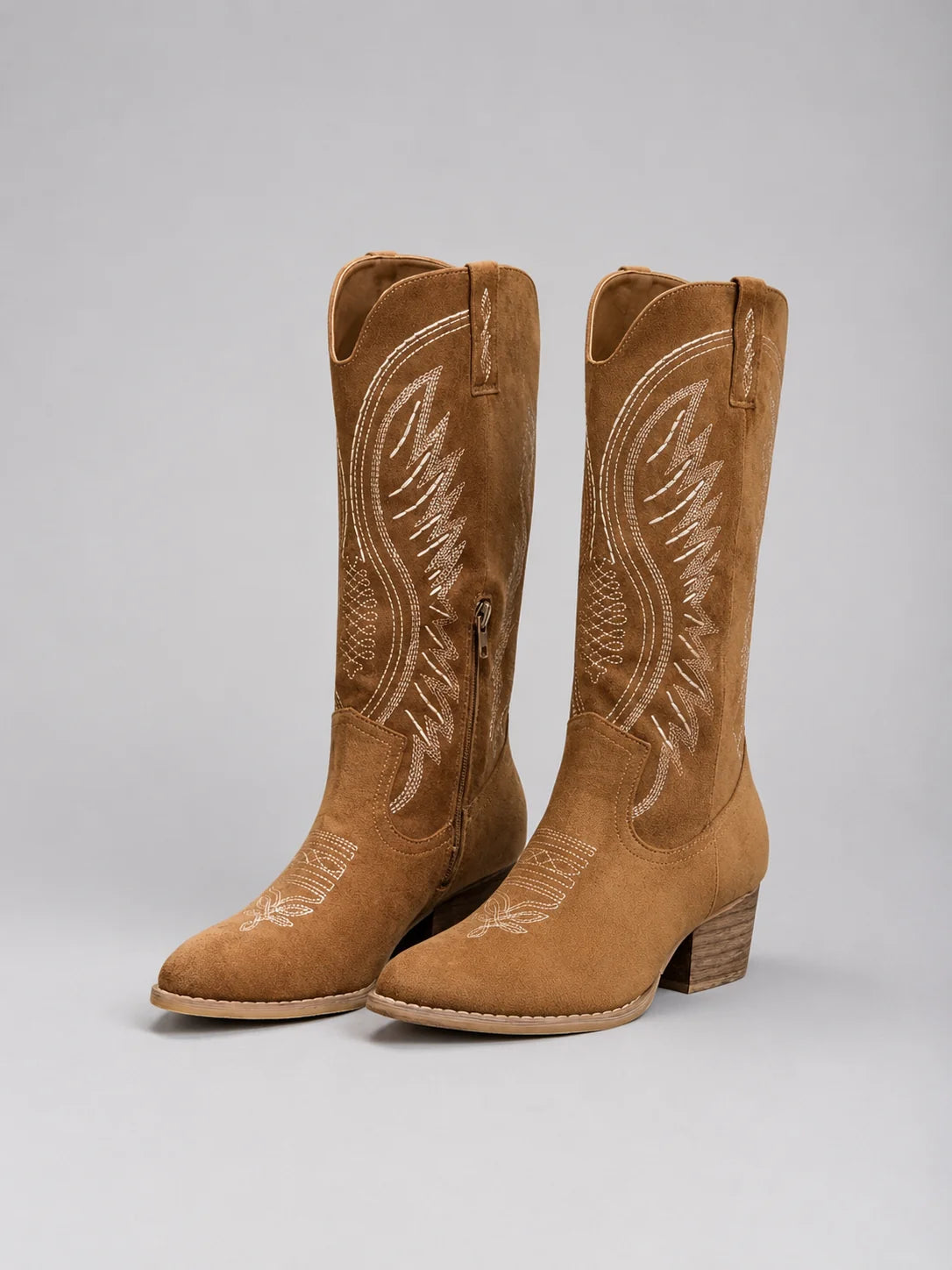Sophie | Eleganti Stivali Cowboy Donna in Suede con Tacco Blocco 0