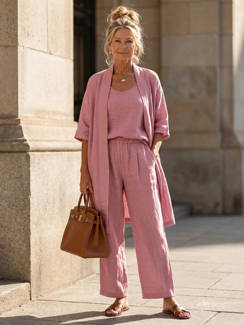 Sophie | Leggero Set a Tre Pezzi con Top e Pantaloni a Gamba Larga 1