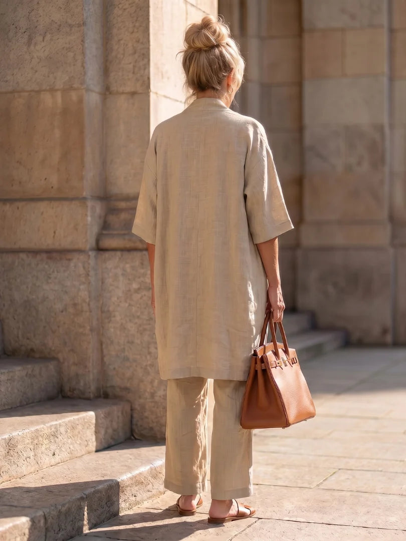 Sophie | Leggero Set a Tre Pezzi con Top e Pantaloni a Gamba Larga 7