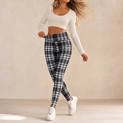 Sophie | Leggings Termici Alta Vita con Fantasia a Quadri e Fodera Spazzolata 2