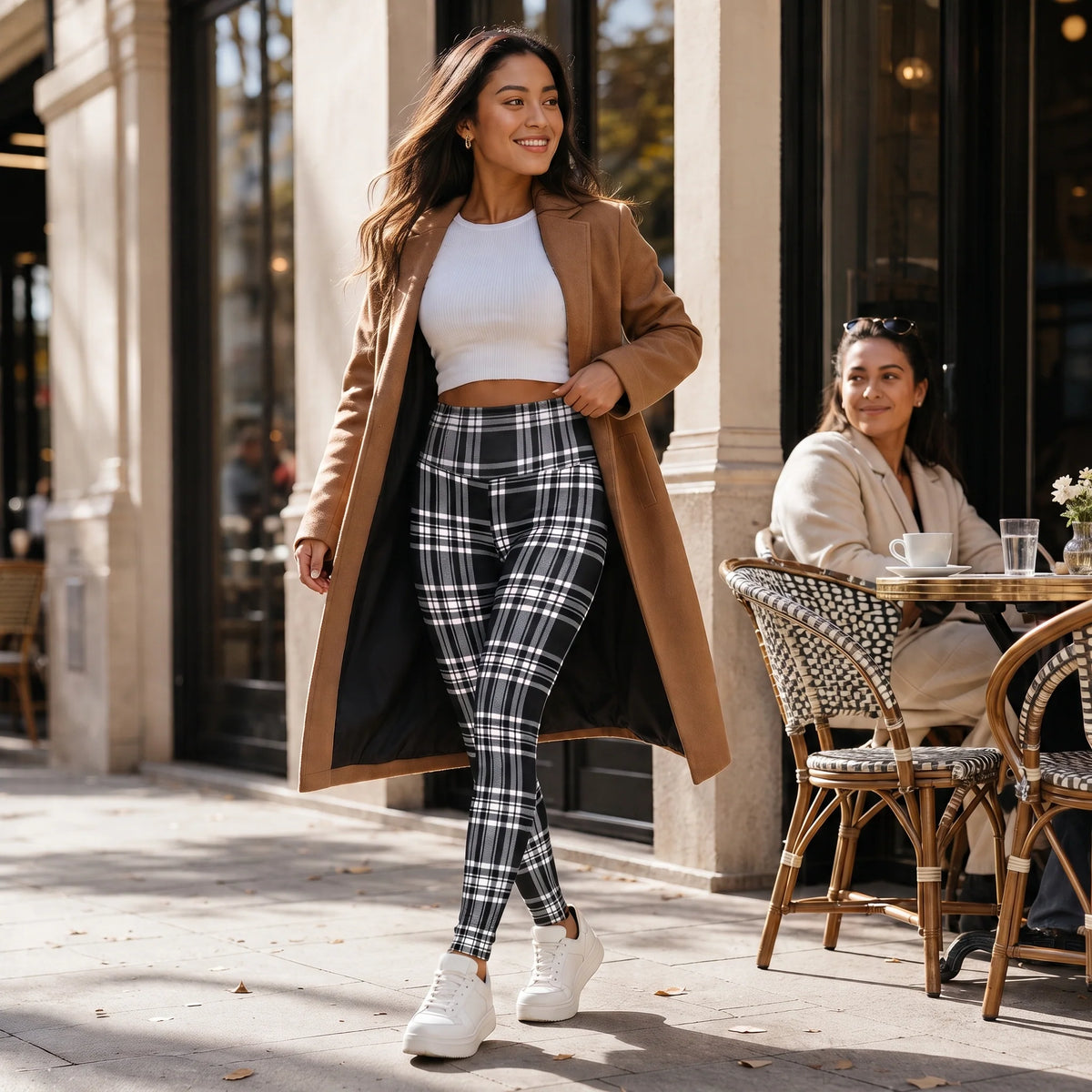 Sophie | Leggings Termici Alta Vita con Fantasia a Quadri e Fodera Spazzolata 4