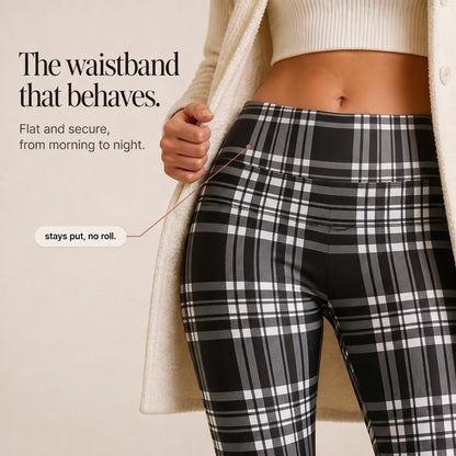Sophie | Leggings Termici Alta Vita con Fantasia a Quadri e Fodera Spazzolata 7