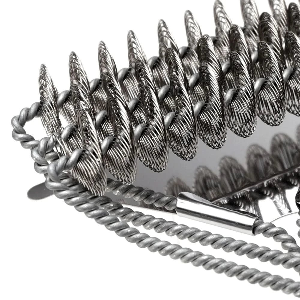 Stainless Steel BBQ Brush | Bristle-Free Design with Wide Scraper | Efficient Cleaning for All Types of Grills