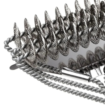 Stainless Steel BBQ Brush | Bristle-Free Design with Wide Scraper | Efficient Cleaning for All Types of Grills