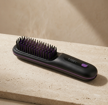 Spazzola Riscaldata per Capelli Lisci con Tecnologia Ionica | Styling Veloce e Anti-Crespo per Capelli Lucenti 0