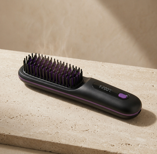 Spazzola Riscaldata per Capelli Lisci con Tecnologia Ionica | Styling Veloce e Anti-Crespo per Capelli Lucenti 0
