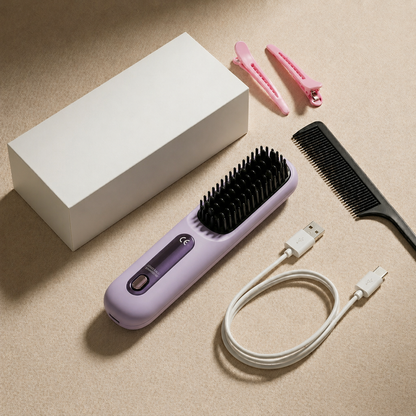 Spazzola Riscaldata per Capelli Lisci con Tecnologia Ionica | Styling Veloce e Anti-Crespo per Capelli Lucenti 6