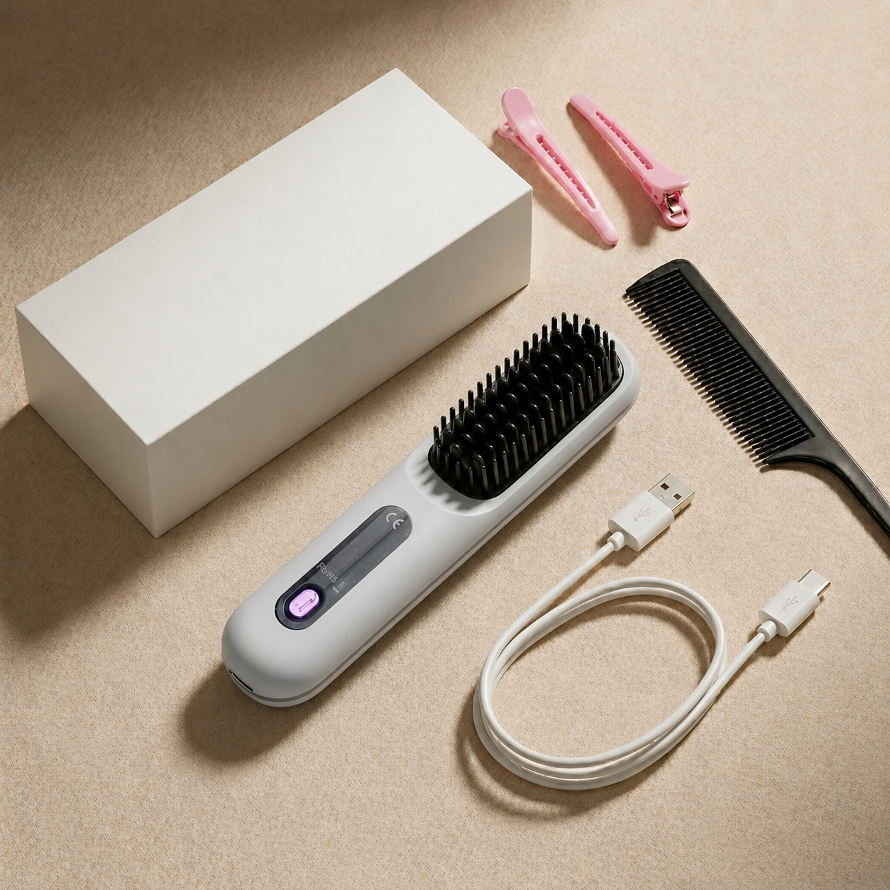 Spazzola Riscaldata per Capelli Lisci con Tecnologia Ionica | Styling Veloce e Anti-Crespo per Capelli Lucenti 7