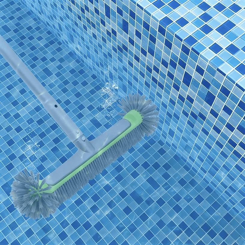 Aluminum Pool Brush with Durable Bristles | Effective Cleaning of Walls and Corners