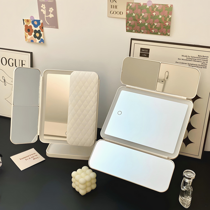 Makeup Mirror with LED Lights and 2x/3x Magnification | Elegant Design for Precise Application