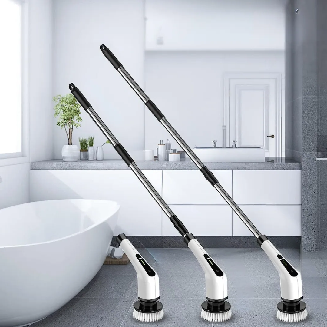 Spin Power Scrubber | Electric Brush with 7 Rotating Heads | Ergonomic Design for Easy and Fast Cleaning