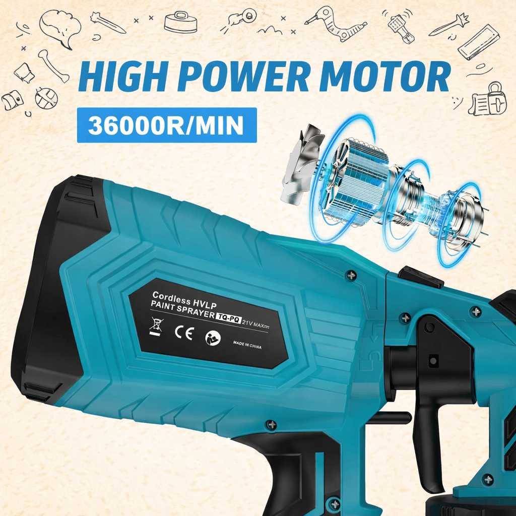 Cordless Paint Sprayer with Even Finish | Efficiency and Freedom of Movement for Painting Projects