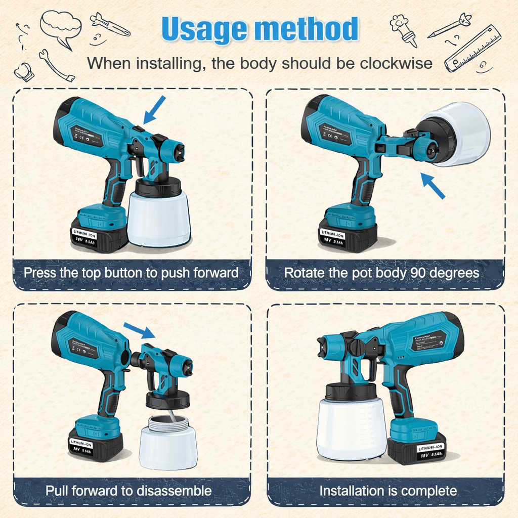 Cordless Paint Sprayer with Even Finish | Efficiency and Freedom of Movement for Painting Projects