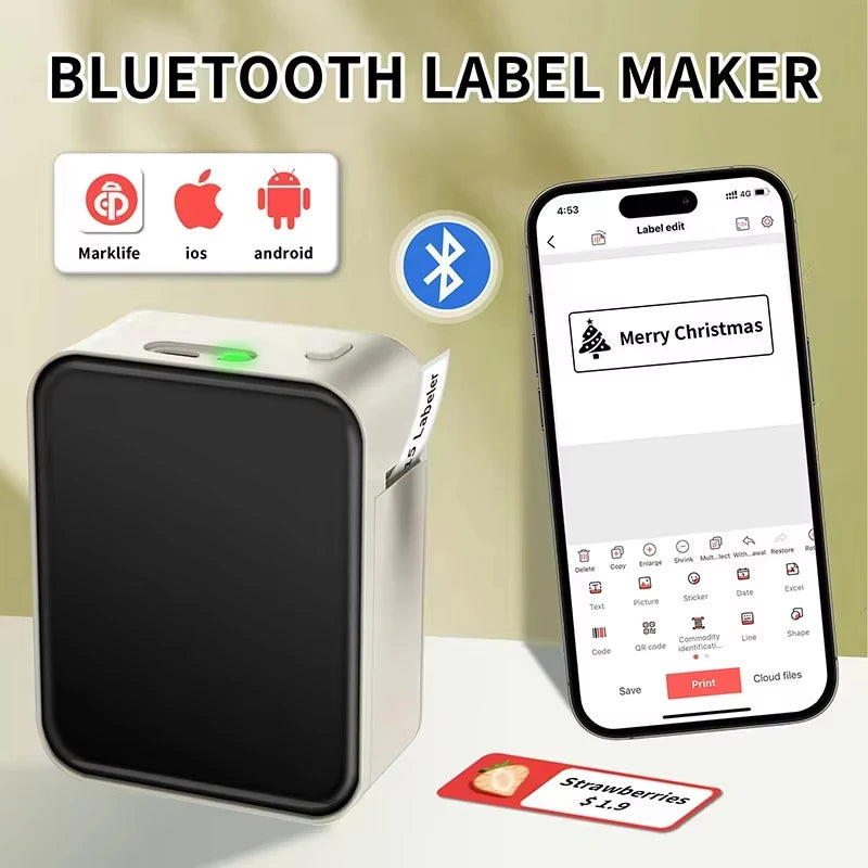 Stampante per Etichette Adesive P15 con Stampa Termica Bluetooth | Compatta e Ideale per Etichettatura Veloce 1
