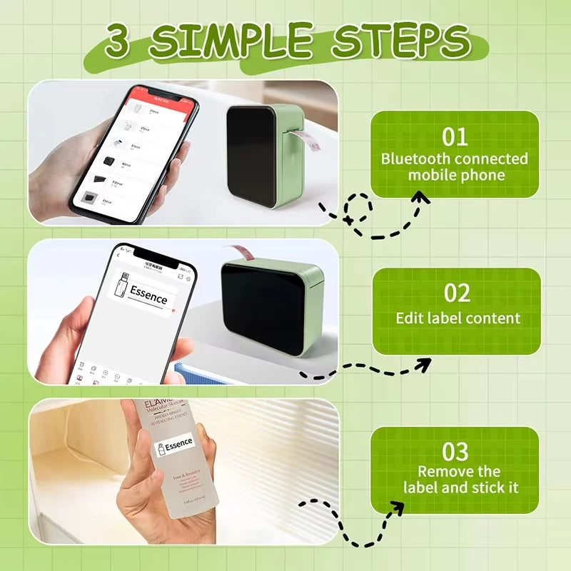 Stampante per Etichette Adesive P15 con Stampa Termica Bluetooth | Compatta e Ideale per Etichettatura Veloce 3