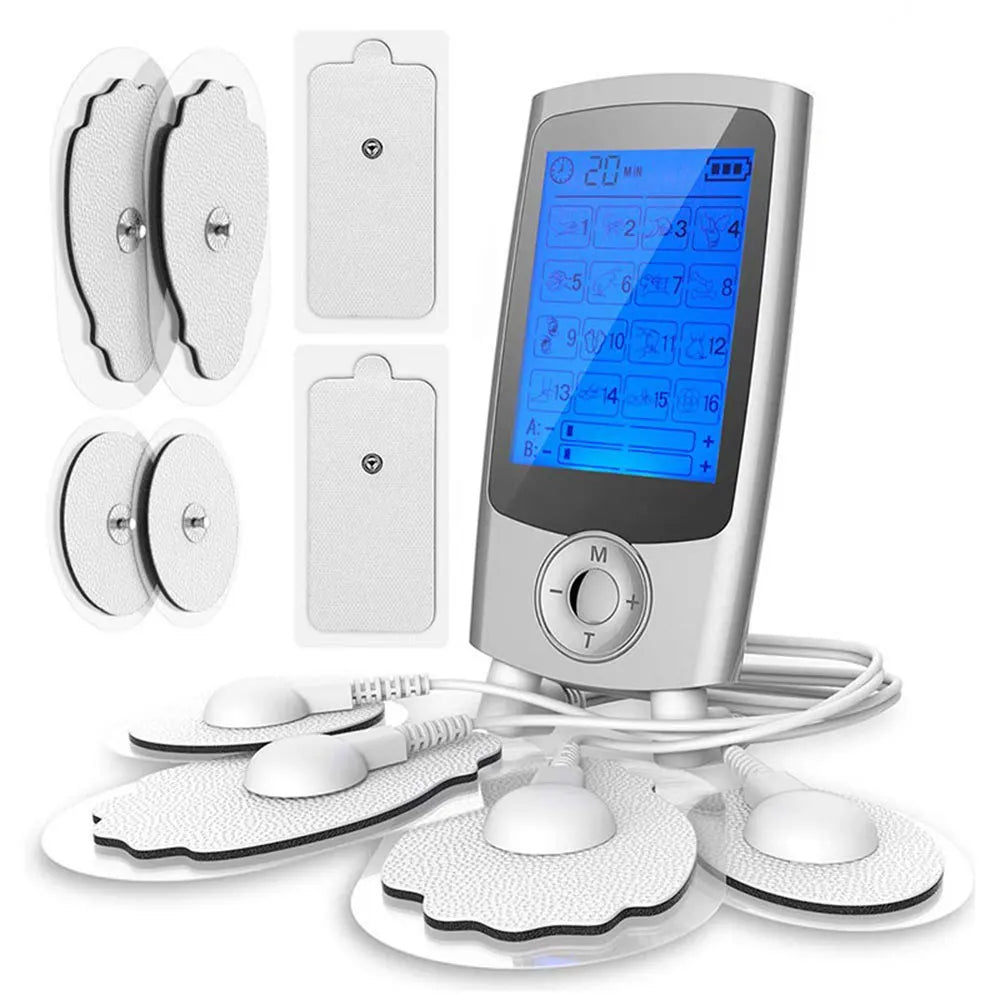 Stimolatore Elettrico | Massaggiatore Elettrico Portatile con 16 Modalità e Display LCD | Sollievo Efficace dal Dolore Muscolare 0