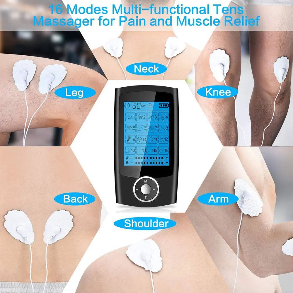 Stimolatore Elettrico | Massaggiatore Elettrico Portatile con 16 Modalità e Display LCD | Sollievo Efficace dal Dolore Muscolare 3