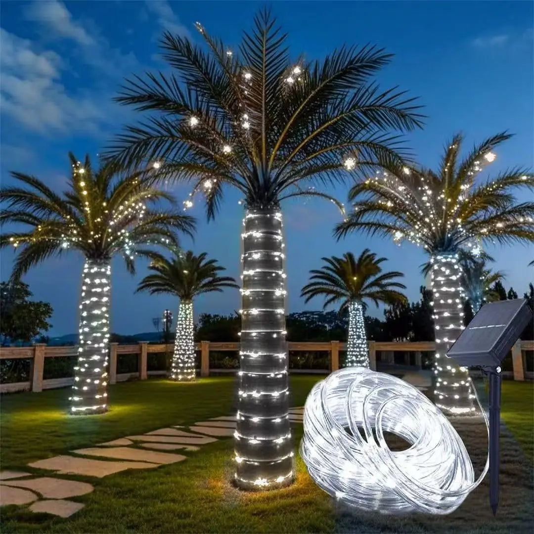 Waterproof Solar LED Light String with 8 Modes | Decorative Lighting for Gardens and Parties