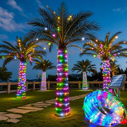 Waterproof Solar LED Light String with 8 Modes | Decorative Lighting for Gardens and Parties