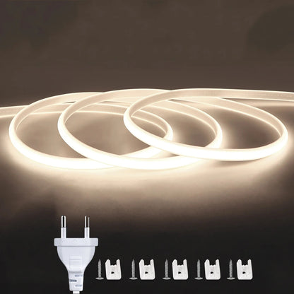 Striscia LED 220V COB Impermeabile con Alta Luminosità per Illuminazione Flessibile Interna ed Esterna 6