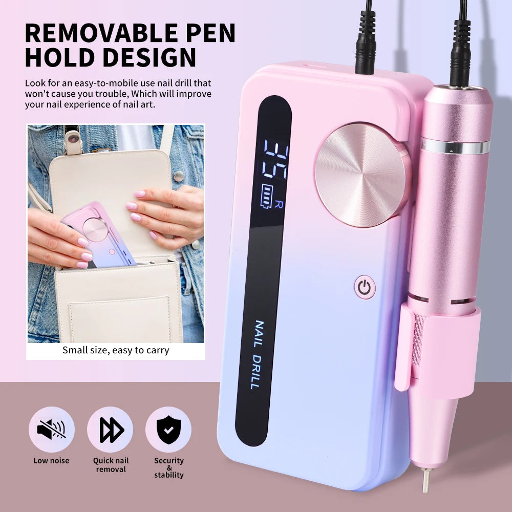 Strumento per Manicure Elettrico | Trapano per Unghie Professionale con 35000 Giri/min | Portatile e Ricaricabile per Manicure Impeccabili 1