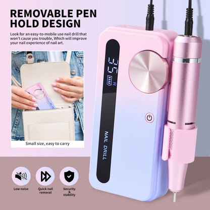 Strumento per Manicure Elettrico | Trapano per Unghie Professionale con 35000 Giri/min | Portatile e Ricaricabile per Manicure Impeccabili 1