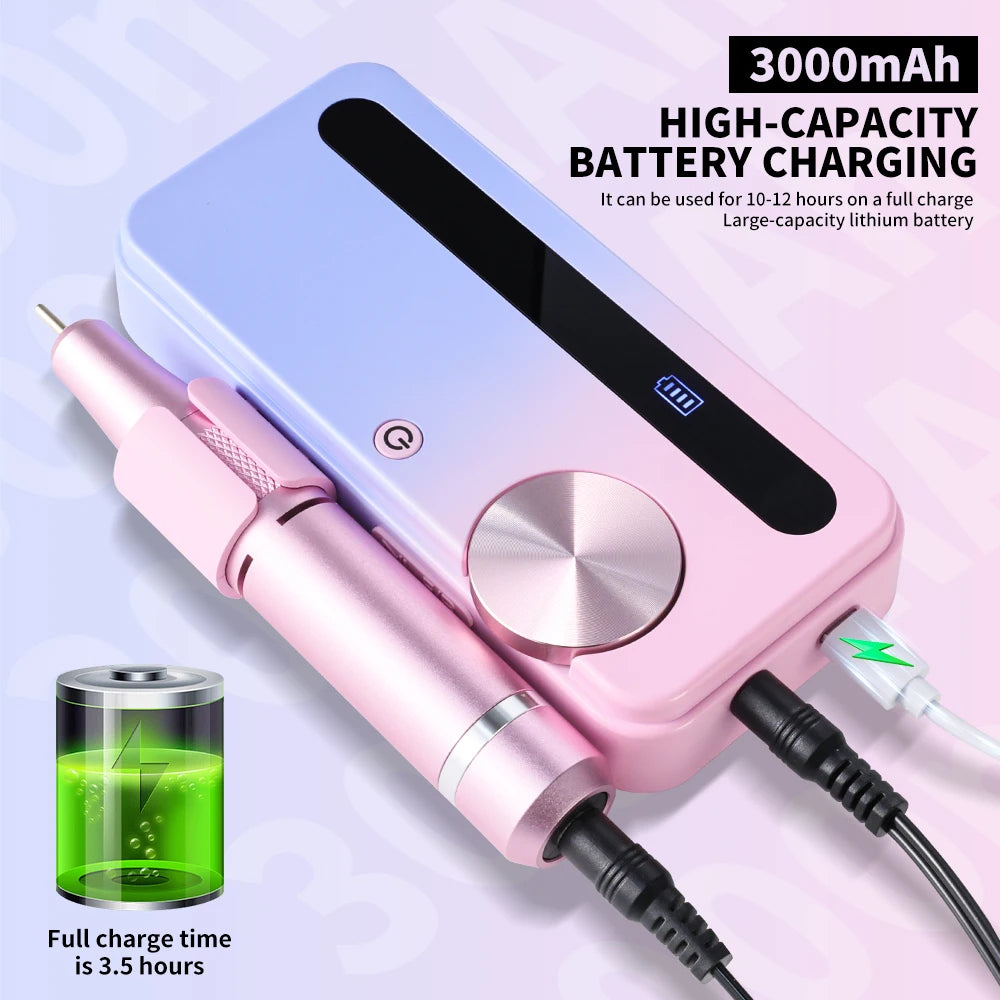 Strumento per Manicure Elettrico | Trapano per Unghie Professionale con 35000 Giri/min | Portatile e Ricaricabile per Manicure Impeccabili 2