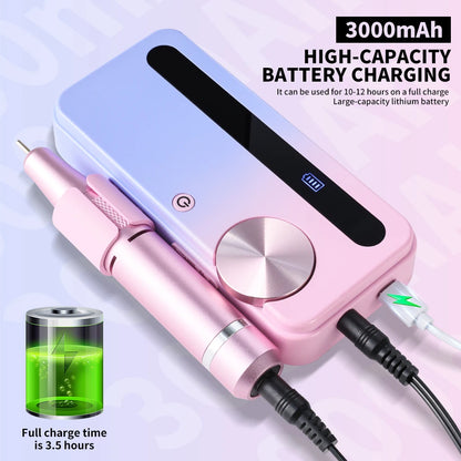 Strumento per Manicure Elettrico | Trapano per Unghie Professionale con 35000 Giri/min | Portatile e Ricaricabile per Manicure Impeccabili 2
