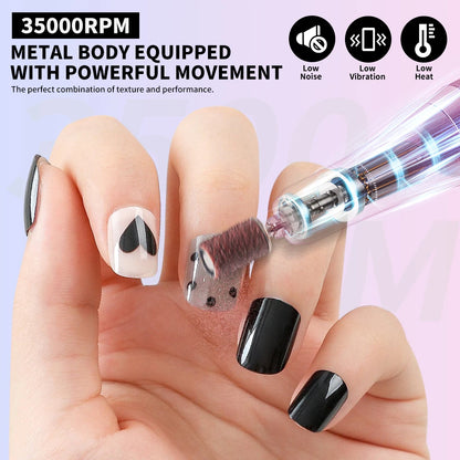 Strumento per Manicure Elettrico | Trapano per Unghie Professionale con 35000 Giri/min | Portatile e Ricaricabile per Manicure Impeccabili 3