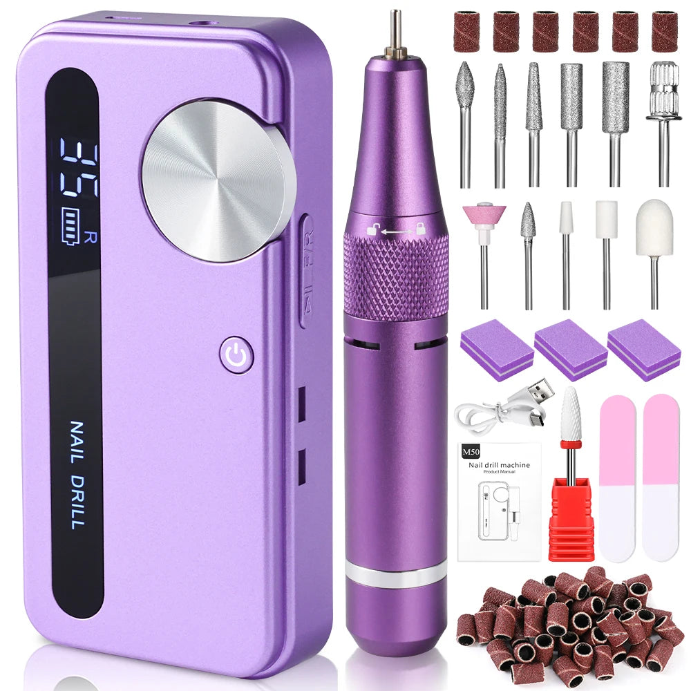 Strumento per Manicure Elettrico | Trapano per Unghie Professionale con 35000 Giri/min | Portatile e Ricaricabile per Manicure Impeccabili 6