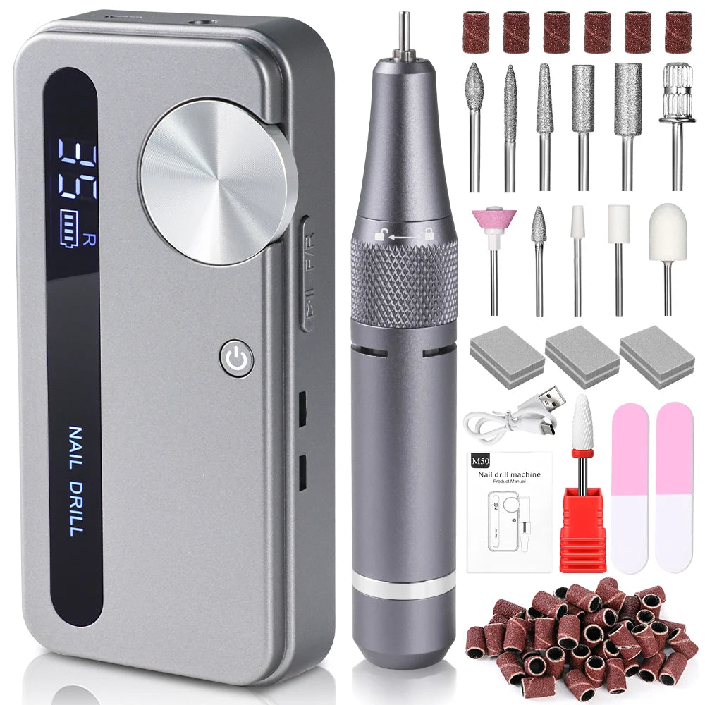 Strumento per Manicure Elettrico | Trapano per Unghie Professionale con 35000 Giri/min | Portatile e Ricaricabile per Manicure Impeccabili 8