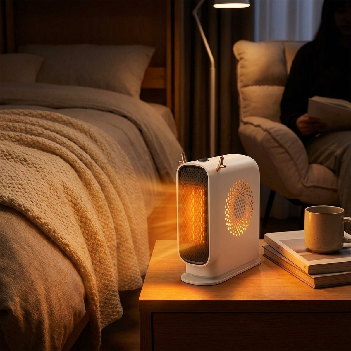 Stufa Elettrica Basso Consumo | Stufetta Elettrica Portatile con Calore Regolabile | Design Compatto per Comfort Quotidiano 3
