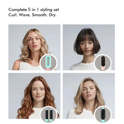 Styler MultiFunzione 5 in 1 | Asciugacapelli con Spazzola ad Aria Calda e Cilindro Arricciacapelli | Strumento Versatile per Styling Capelli Perfetti 1