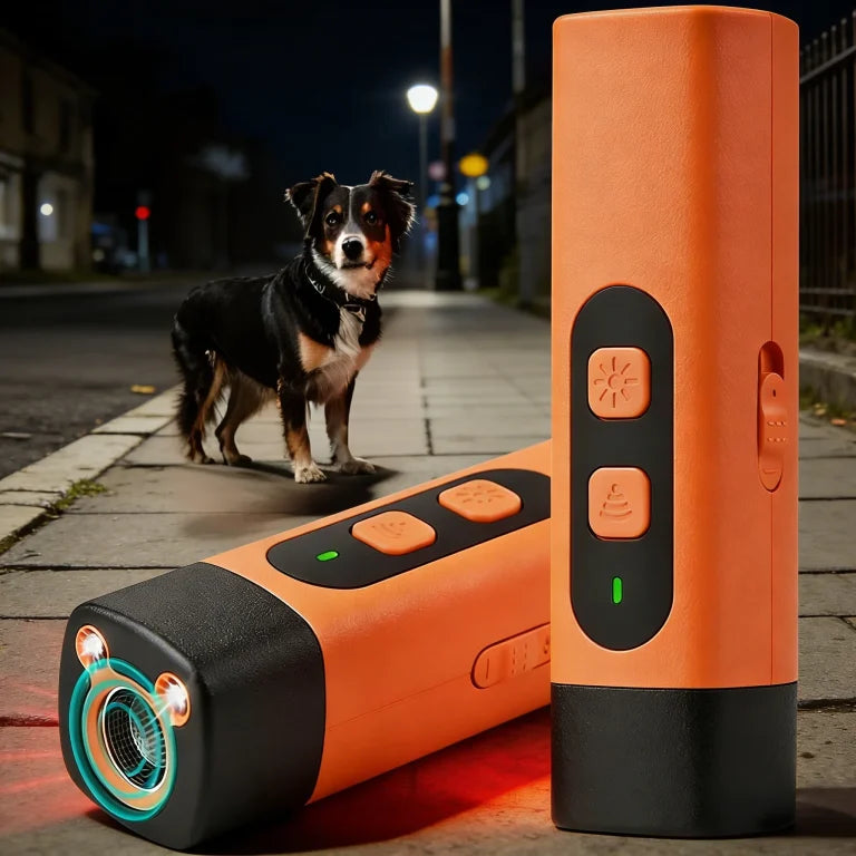 Dispositivo Antiabbaio Ultrasuoni per Cani con Torcia LED | Strumento di Addestramento Ricaricabile per Controllo del Rumore