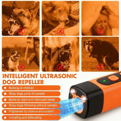 Dispositivo Antiabbaio Ultrasuoni per Cani con Torcia LED | Strumento di Addestramento Ricaricabile per Controllo del Rumore