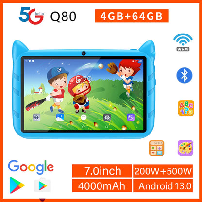 Tablet Educativo 7 Pollici con WiFi e 5G | 4GB RAM, 64GB ROM per Apprendimento Interattivo 0