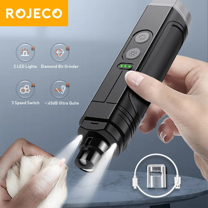 Taglia Unghie per Cani Elettrico con LED e Funzionamento Silenzioso - Ricaricabile USB per Toelettatura Sicura 4
