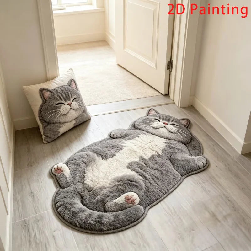 Tappeti Camera da Letto | Tappeto Morbido a Forma di Gatto con Design Unico | Perfetto per Arredare e Aggiungere Comfort 0