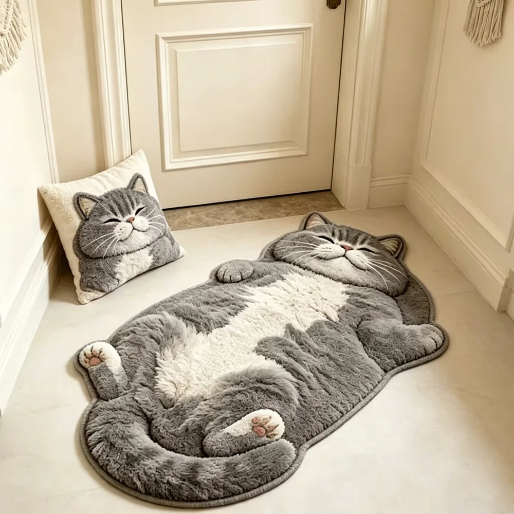 Tappeti Camera da Letto | Tappeto Morbido a Forma di Gatto con Design Unico | Perfetto per Arredare e Aggiungere Comfort 2