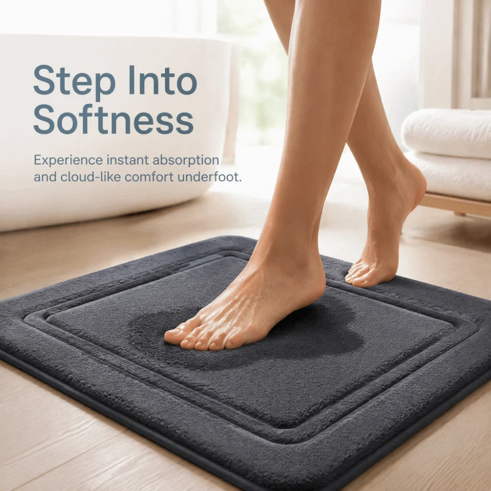 Tappetini da Bagno Antiscivolo in Memory Foam con Superficie Assorbente | Set di 3 Pezzi per Comfort e Sicurezza 3