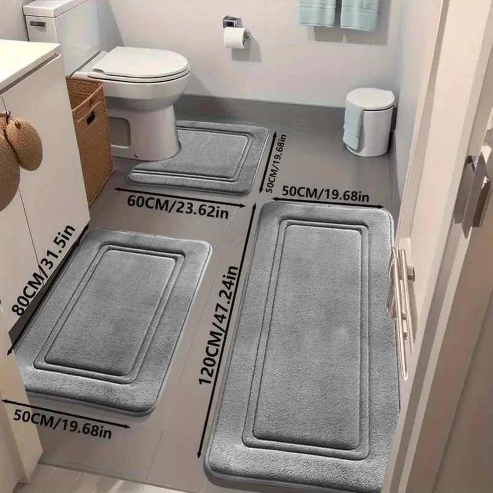 Tappetini da Bagno Antiscivolo in Memory Foam con Superficie Assorbente | Set di 3 Pezzi per Comfort e Sicurezza 9