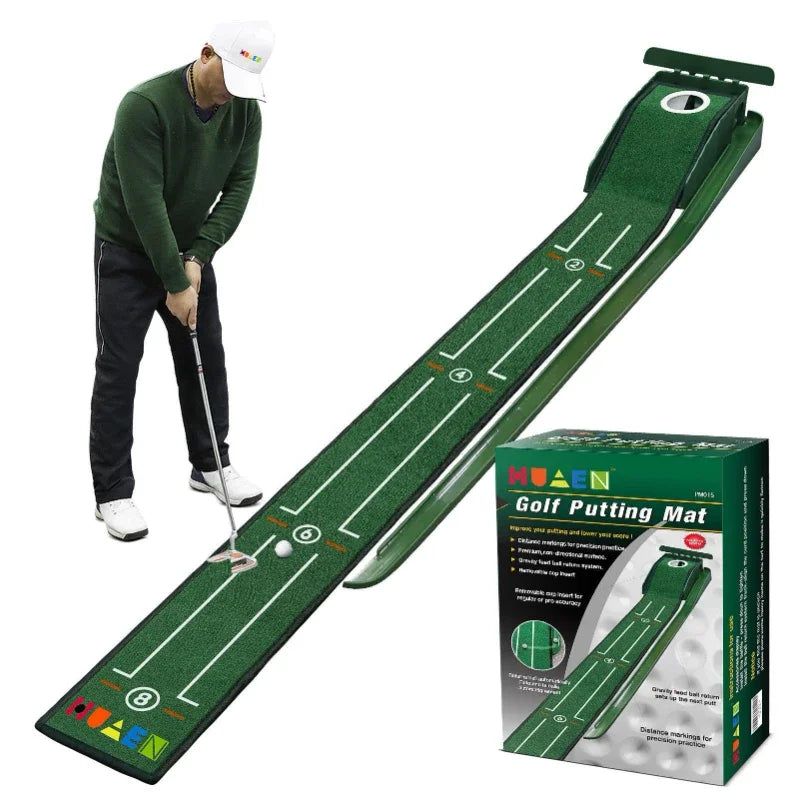 Tappetino per Putter da Golf Portatile con Piastra di Bloccaggio | Ideale per Pratiche Indoor e Outdoor 0