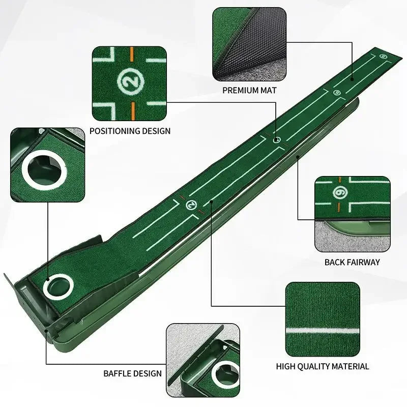 Tappetino per Putter da Golf Portatile con Piastra di Bloccaggio | Ideale per Pratiche Indoor e Outdoor 1