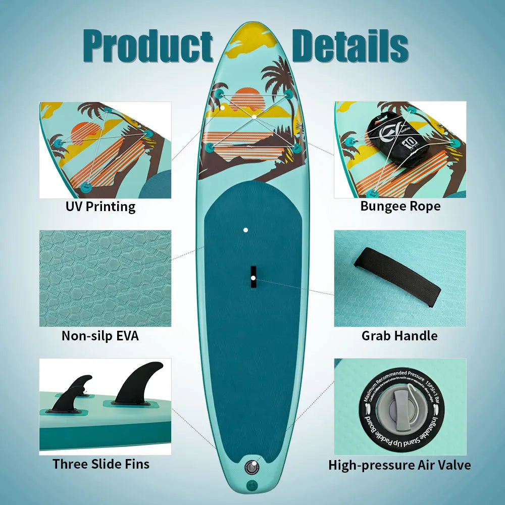 Tavola Da Sup Gonfiabile Con Superficie Antiscivolo | Accessori Inclusi Per Sport Acquatici 4